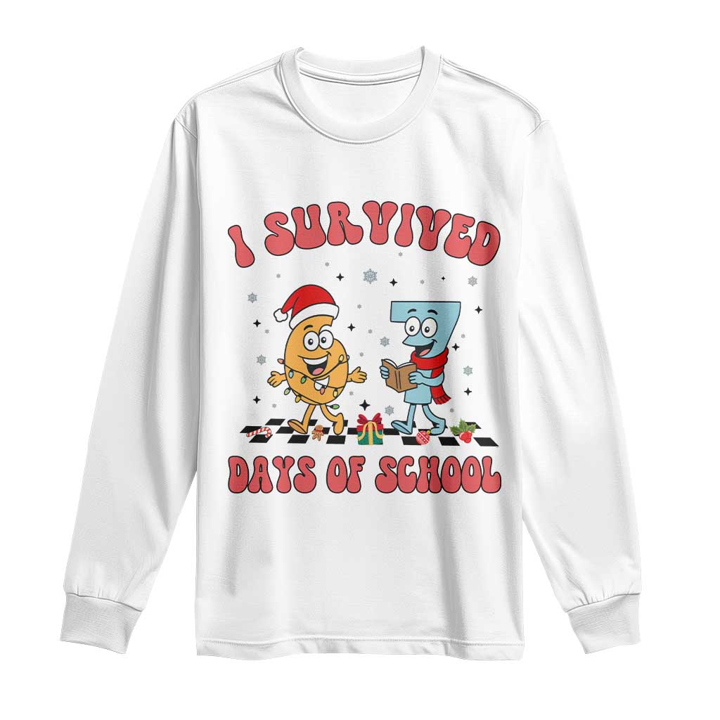 67 Six Seven Christmas Meme Long Sleeve Shirt I Survived Days Of School TS14 White Print Your Wear