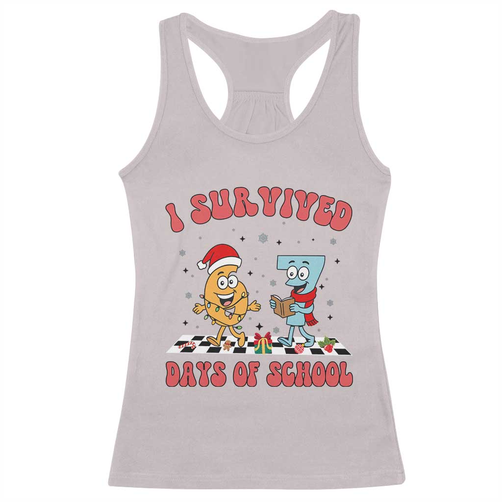 67 Six Seven Christmas Meme Racerback Tank Top I Survived Days Of School TS14 Ice Gray Print Your Wear