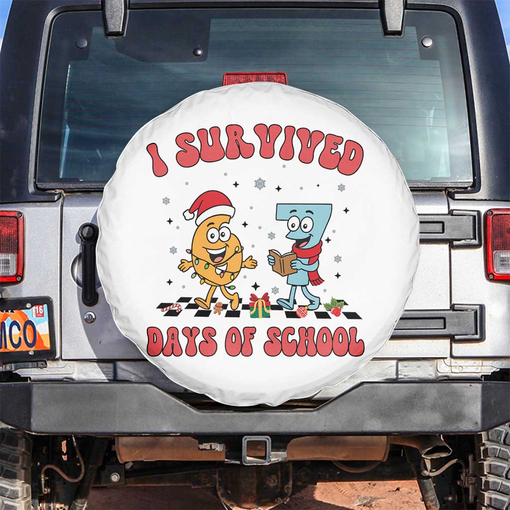 67 Six Seven Christmas Meme Spare Tire Cover I Survived Days Of School TS14 No hole White Print Your Wear