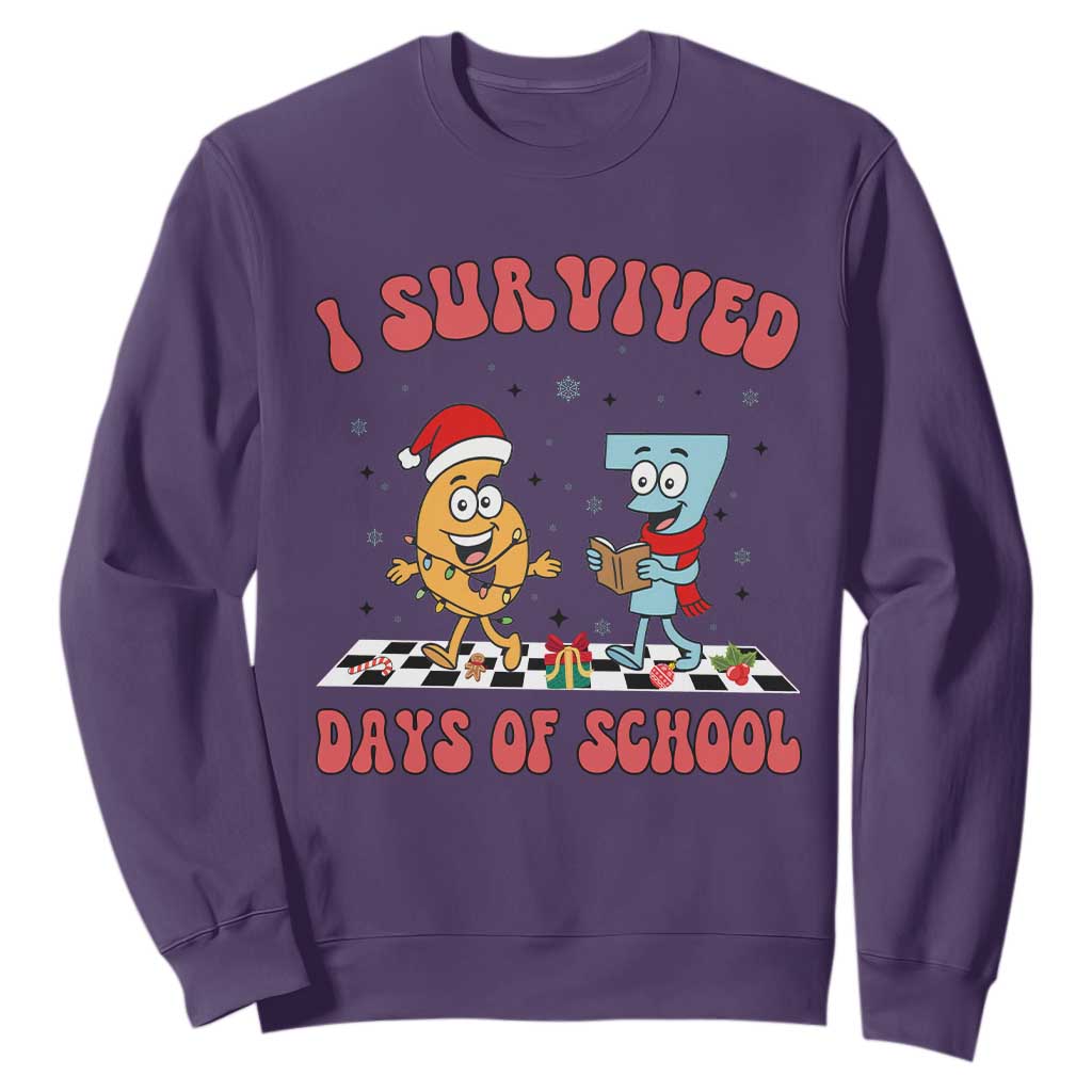 67 Six Seven Christmas Meme Sweatshirt I Survived Days Of School TS14 Purple Print Your Wear