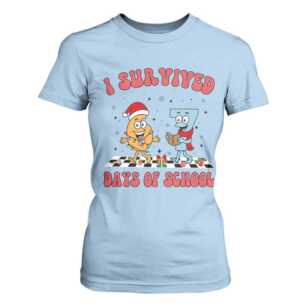 67 Six Seven Christmas Meme T Shirt For Women I Survived Days Of School TS14 Light Blue Print Your Wear