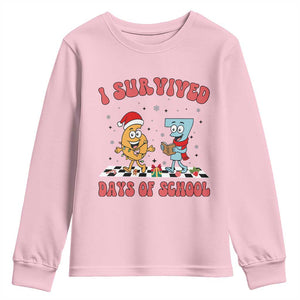 67 Six Seven Christmas Meme Youth Sweatshirt I Survived Days Of School TS14 Light Pink Print Your Wear