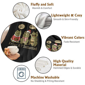 67 Six Seven Christmas Meme Throw Blanket Funny Frog Christmas Xmas TS14 Print Your Wear