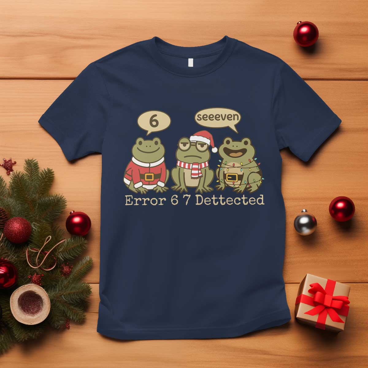 67 Six Seven Christmas Meme T Shirt Funny Frog Christmas Xmas TS14 Navy Print Your Wear