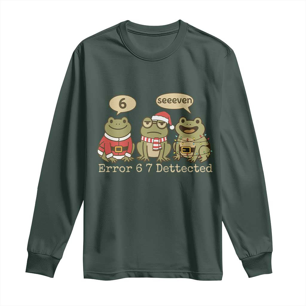 67 Six Seven Christmas Meme Long Sleeve Shirt Funny Frog Christmas Xmas TS14 Dark Forest Green Print Your Wear