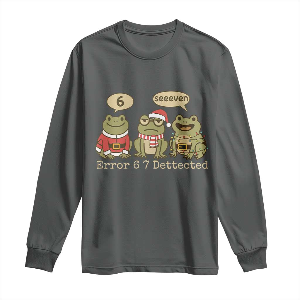 67 Six Seven Christmas Meme Long Sleeve Shirt Funny Frog Christmas Xmas TS14 Dark Heather Print Your Wear