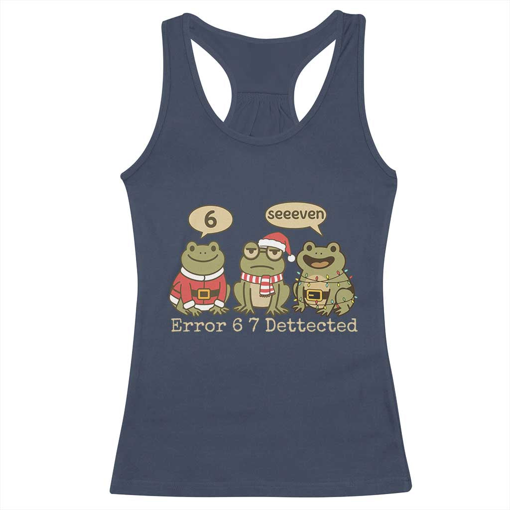 67 Six Seven Christmas Meme Racerback Tank Top Funny Frog Christmas Xmas TS14 Navy Print Your Wear