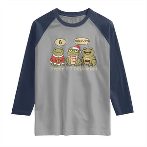 67 Six Seven Christmas Meme Raglan Shirt Funny Frog Christmas Xmas TS14 Sport Gray Navy Print Your Wear
