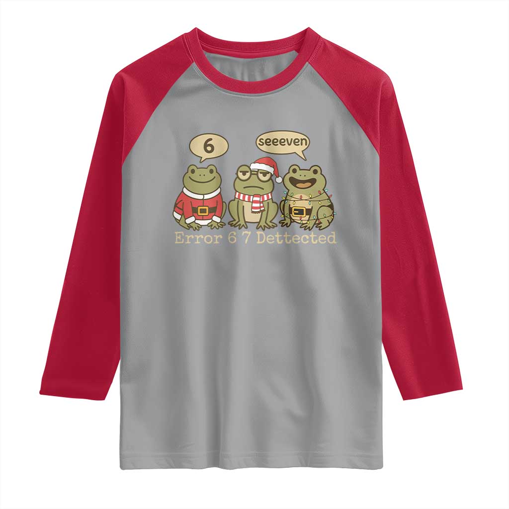 67 Six Seven Christmas Meme Raglan Shirt Funny Frog Christmas Xmas TS14 Sport Gray Red Print Your Wear
