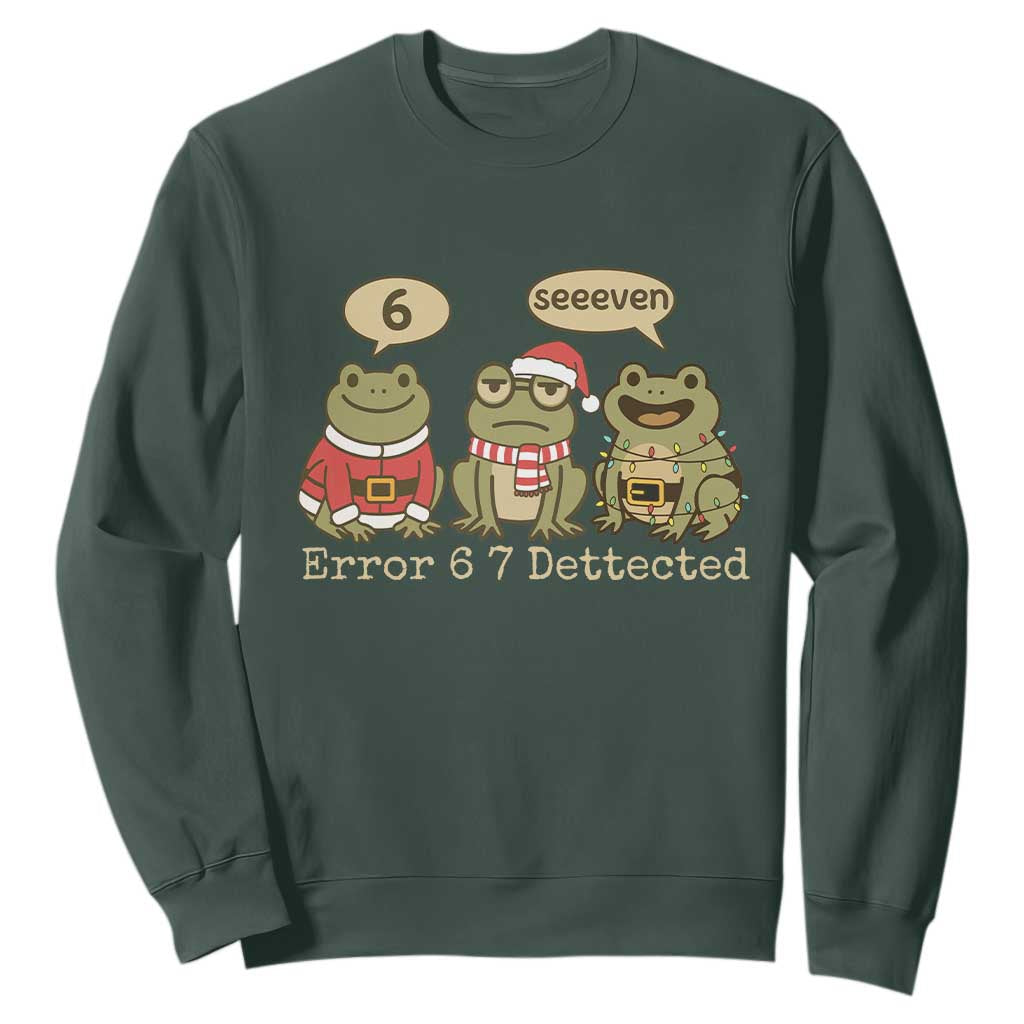 67 Six Seven Christmas Meme Sweatshirt Funny Frog Christmas Xmas TS14 Dark Forest Green Print Your Wear