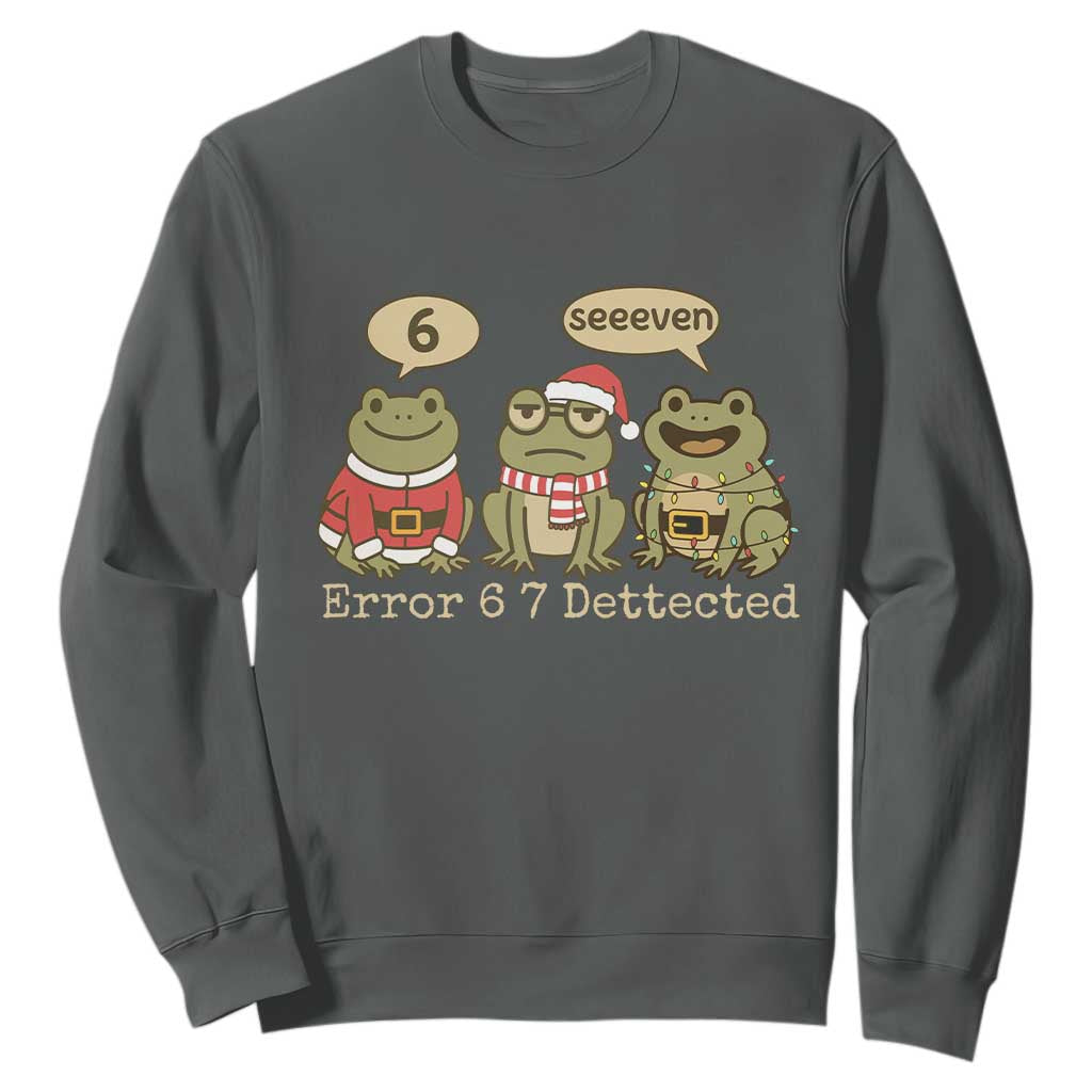 67 Six Seven Christmas Meme Sweatshirt Funny Frog Christmas Xmas TS14 Dark Heather Print Your Wear