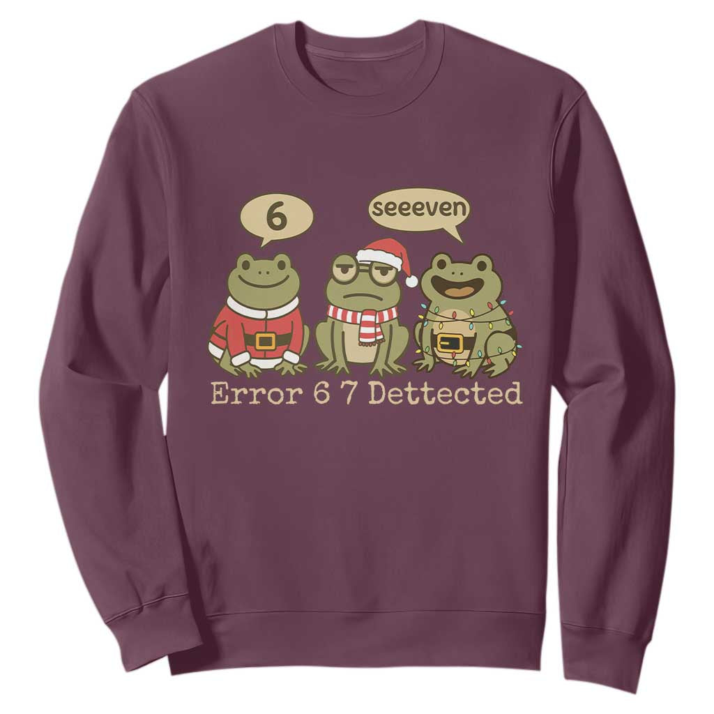 67 Six Seven Christmas Meme Sweatshirt Funny Frog Christmas Xmas TS14 Maroon Print Your Wear