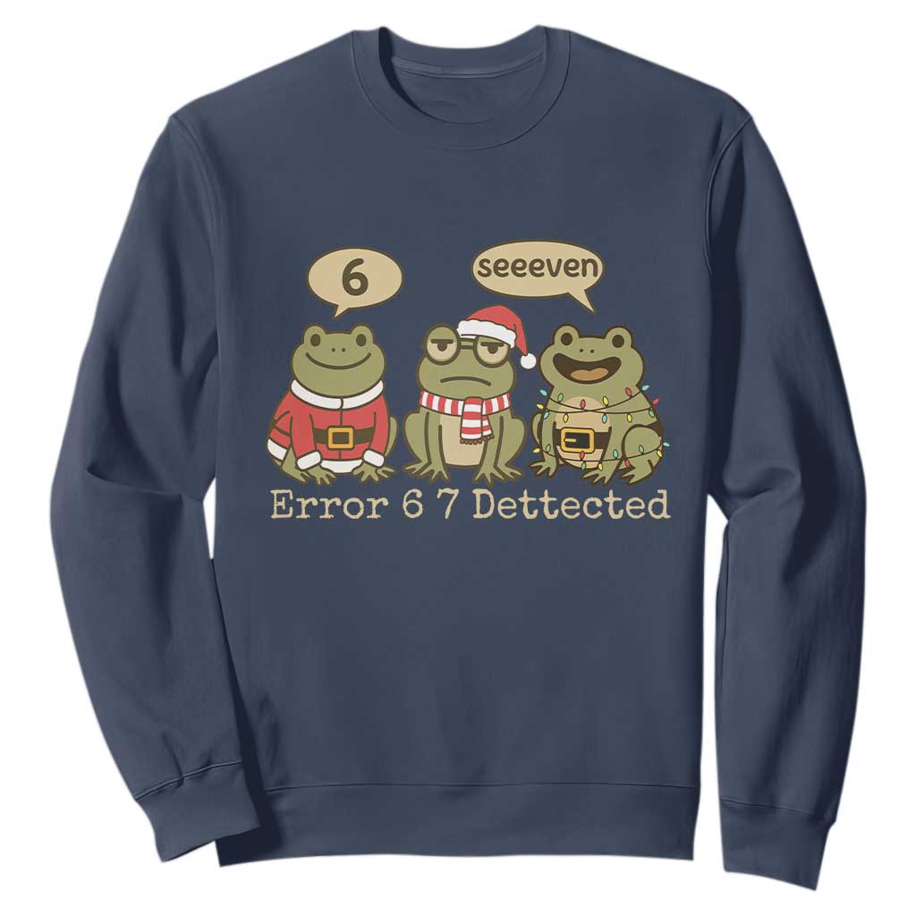 67 Six Seven Christmas Meme Sweatshirt Funny Frog Christmas Xmas TS14 Navy Print Your Wear