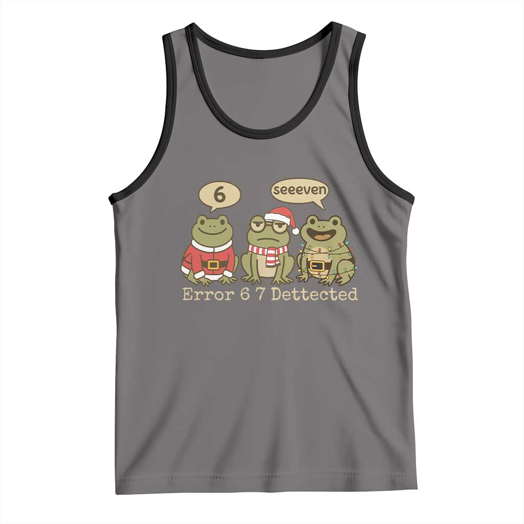 67 Six Seven Christmas Meme Tank Top Funny Frog Christmas Xmas TS14 Deep Heather Black Print Your Wear