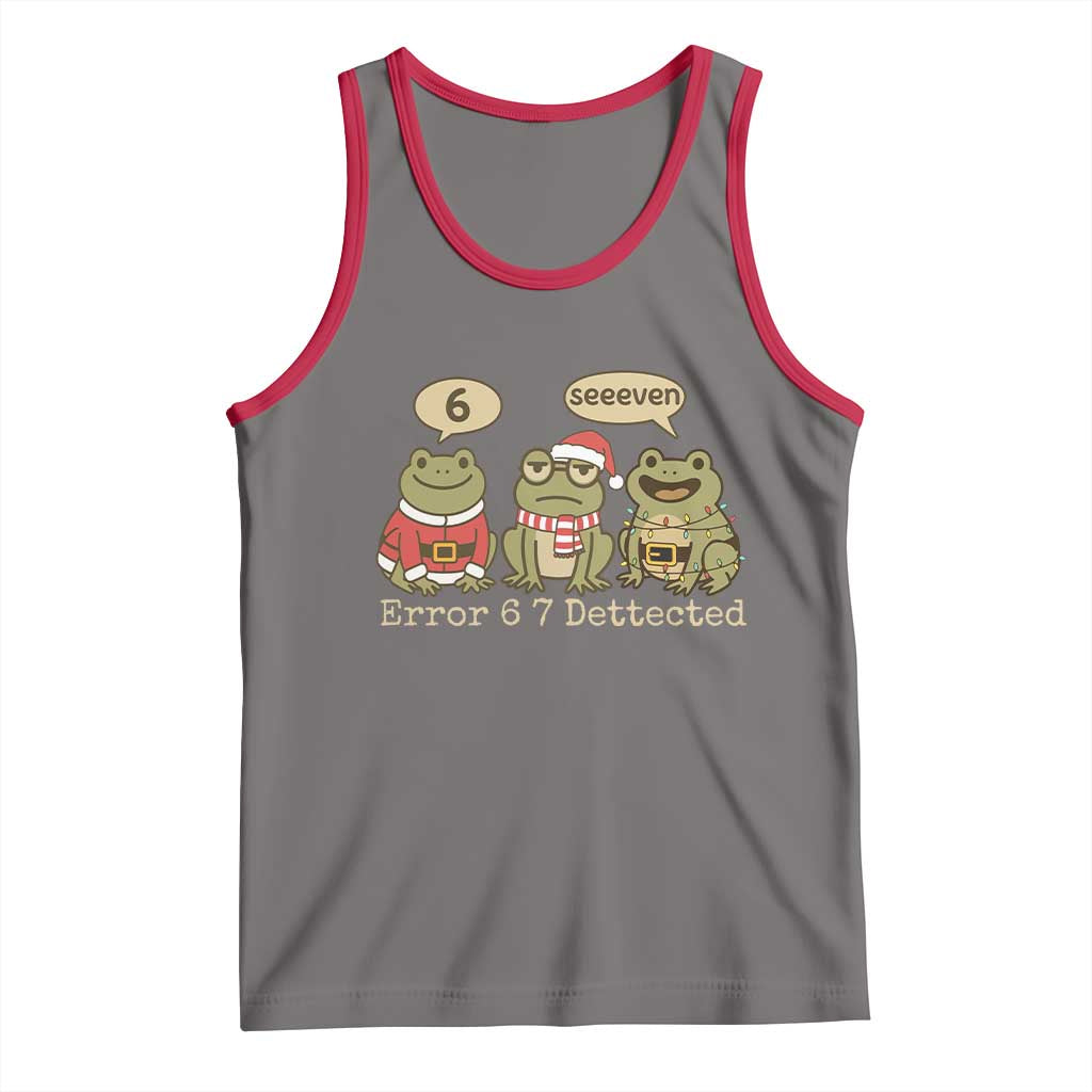 67 Six Seven Christmas Meme Tank Top Funny Frog Christmas Xmas TS14 Deep Heather Red Print Your Wear