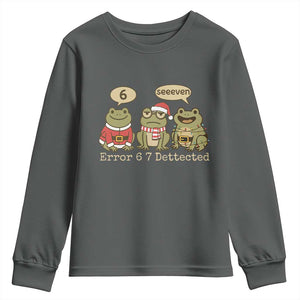 67 Six Seven Christmas Meme Youth Sweatshirt Funny Frog Christmas Xmas TS14 Dark Heather Print Your Wear