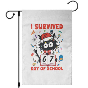 I Survived 67 Days Of School Cat Meme Garden Flag Funny Christmas Six Seven Meme TS14 White Print Your Wear
