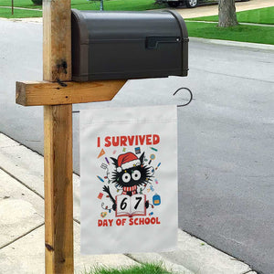 I Survived 67 Days Of School Cat Meme Garden Flag Funny Christmas Six Seven Meme TS14 Print Your Wear
