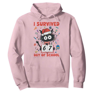 I Survived 67 Days Of School Cat Meme Hoodie Funny Christmas Six Seven Meme TS14 Light Pink Print Your Wear