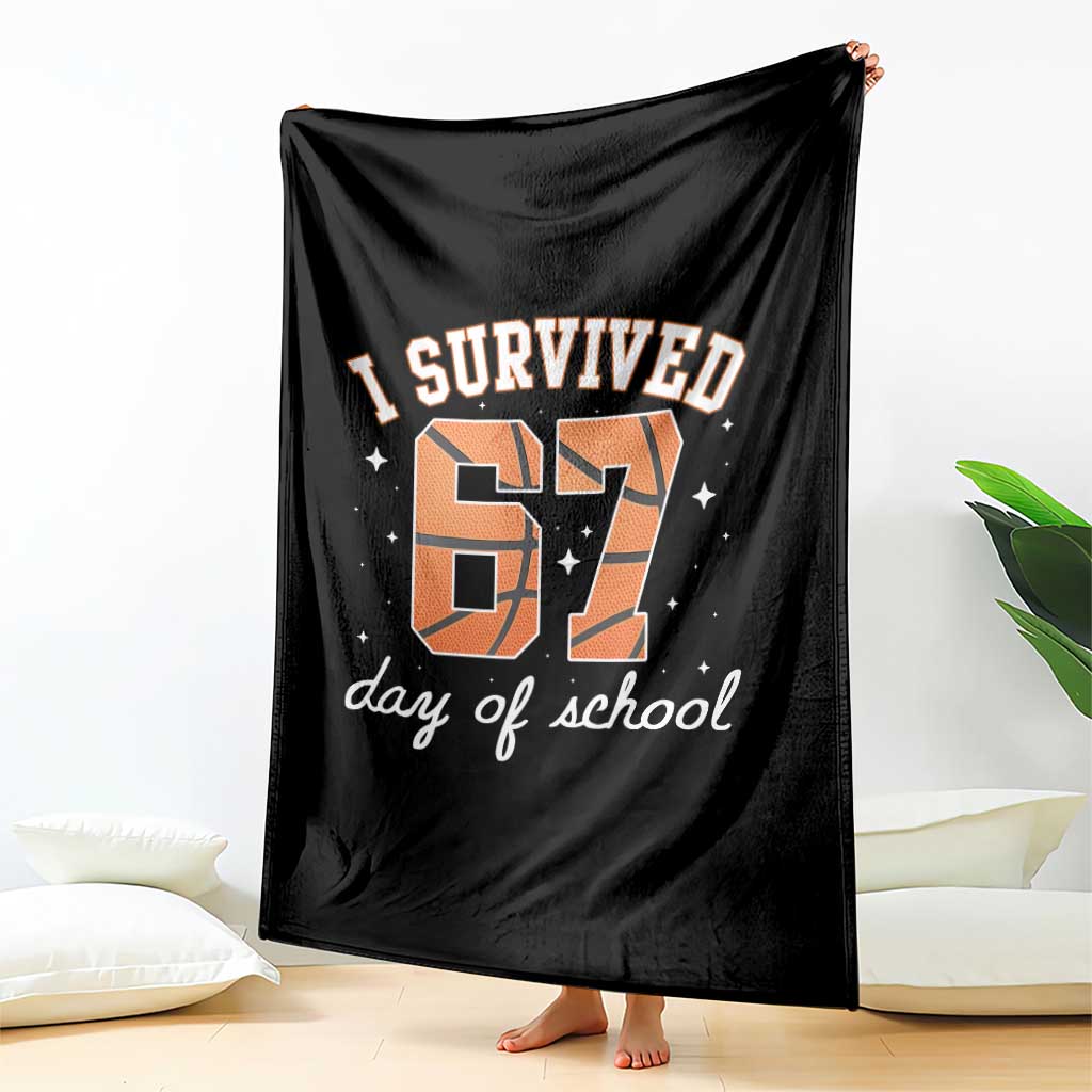 67 Six Seven Meme Throw Blanket I Survived Days Of School TS14 Print Your Wear