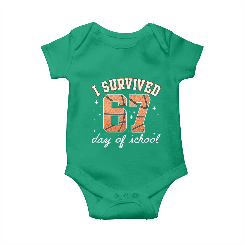 67 Six Seven Meme Baby Onesie I Survived Days Of School TS14 Irish Green Print Your Wear