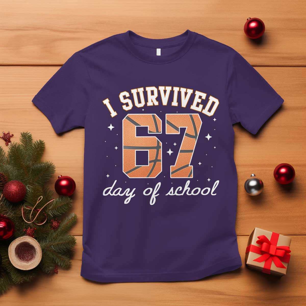 67 Six Seven Meme T Shirt I Survived Days Of School TS14 Purple Print Your Wear