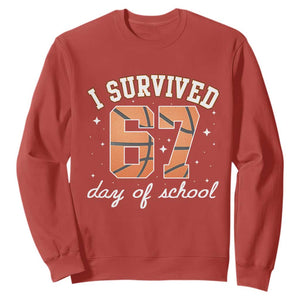 67 Six Seven Meme Sweatshirt I Survived Days Of School TS14 Red Print Your Wear