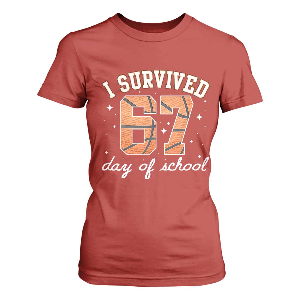 67 Six Seven Meme T Shirt For Women I Survived Days Of School TS14 Red Print Your Wear