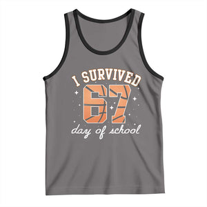 67 Six Seven Meme Tank Top I Survived Days Of School TS14 Deep Heather Black Print Your Wear