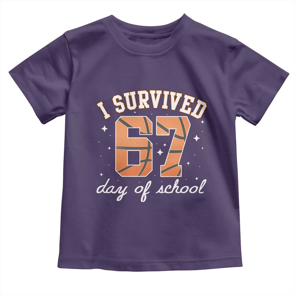67 Six Seven Meme Toddler T Shirt I Survived Days Of School TS14 Purple Print Your Wear