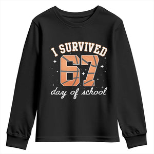 67 Six Seven Meme Youth Sweatshirt I Survived Days Of School TS14 Black Print Your Wear
