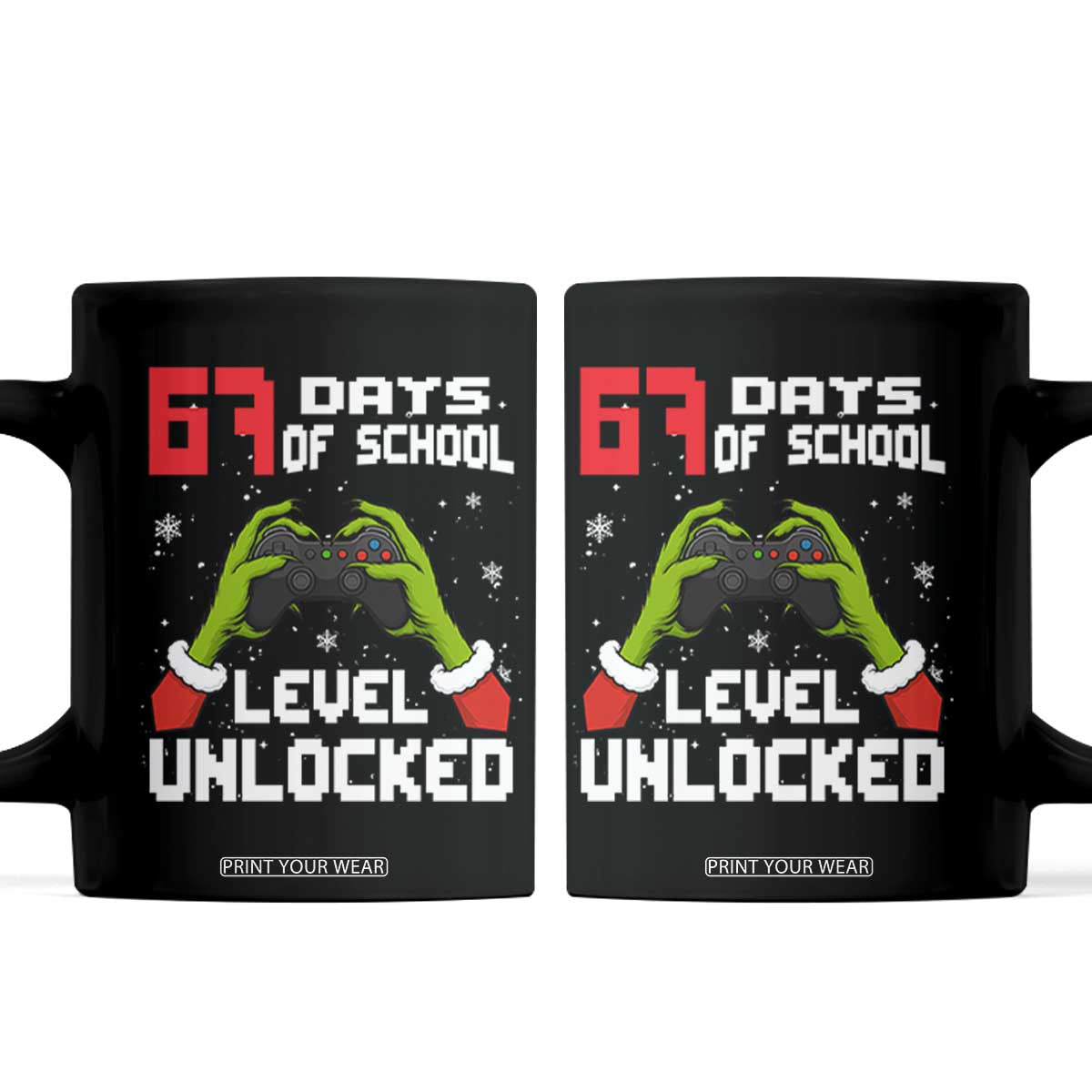 67 Six Seven Christmas Meme Coffee Mug Funny Elf Hand Video Game Xmas TS14 Black Print Your Wear