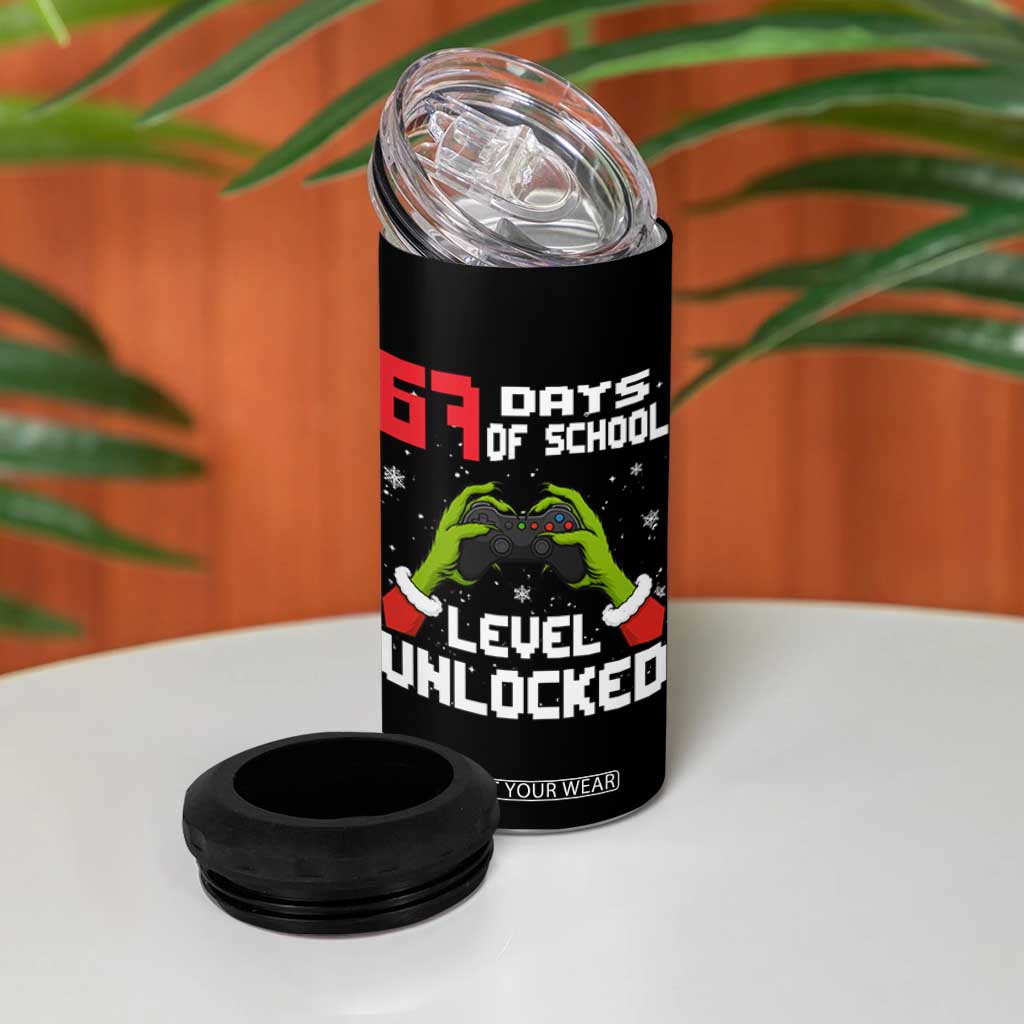 67 Six Seven Christmas Meme 4 in 1 Can Cooler Tumbler Funny Elf Hand Video Game Xmas TS14 Print Your Wear