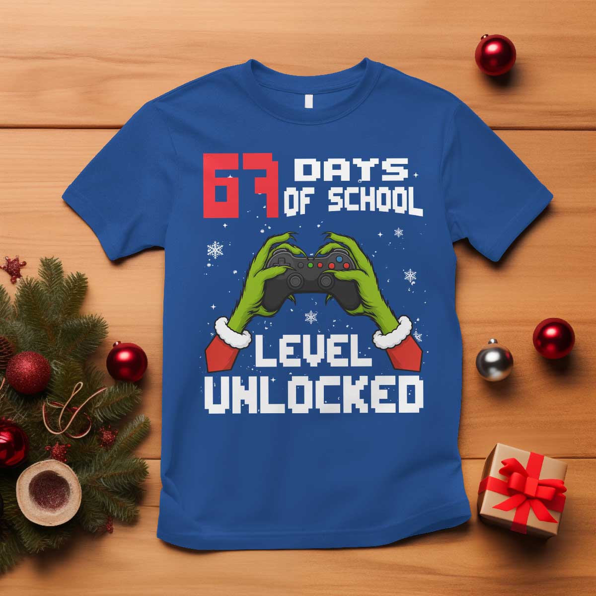 67 Six Seven Christmas Meme T Shirt Funny Elf Hand Video Game Xmas TS14 Royal Blue Print Your Wear