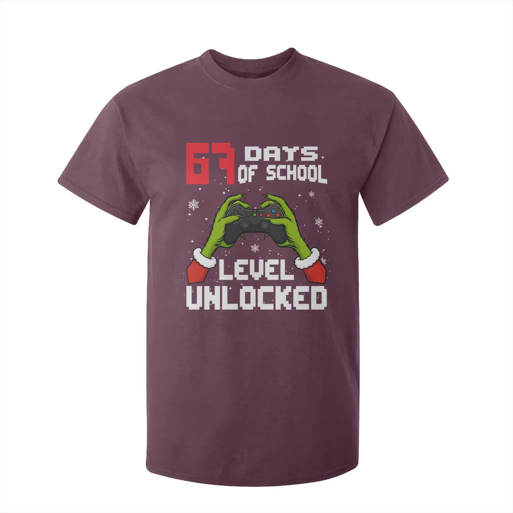 67 Six Seven Christmas Meme T Shirt For Kid Funny Elf Hand Video Game Xmas TS14 Maroon Print Your Wear