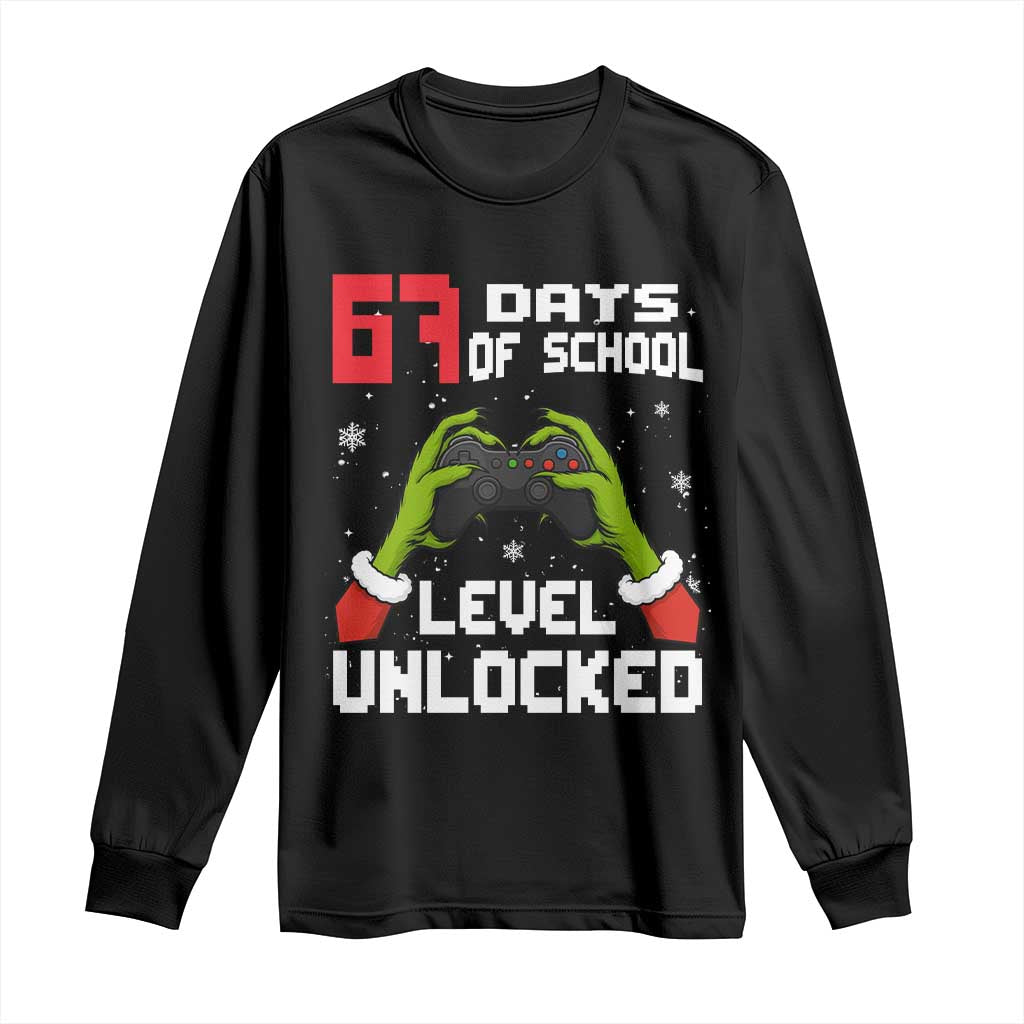 67 Six Seven Christmas Meme Long Sleeve Shirt Funny Elf Hand Video Game Xmas TS14 Black Print Your Wear