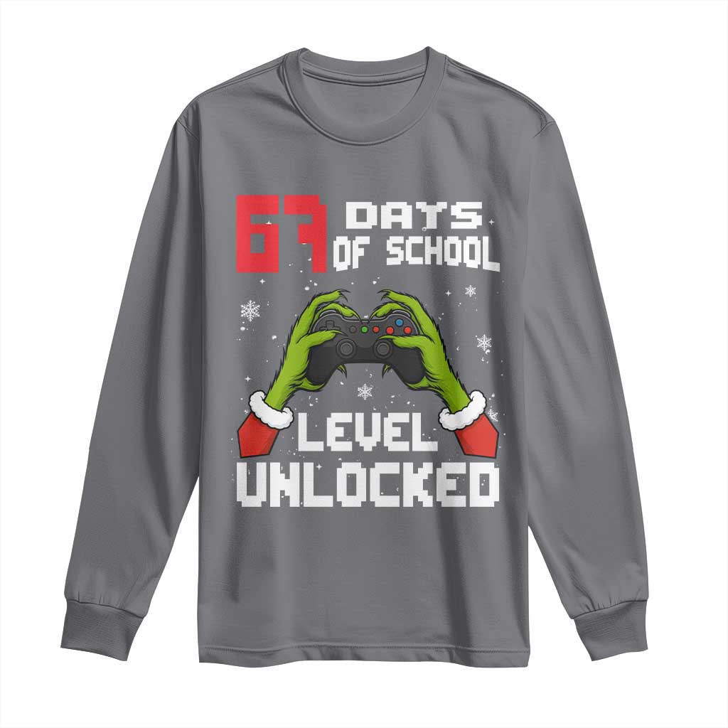67 Six Seven Christmas Meme Long Sleeve Shirt Funny Elf Hand Video Game Xmas TS14 Charcoal Print Your Wear