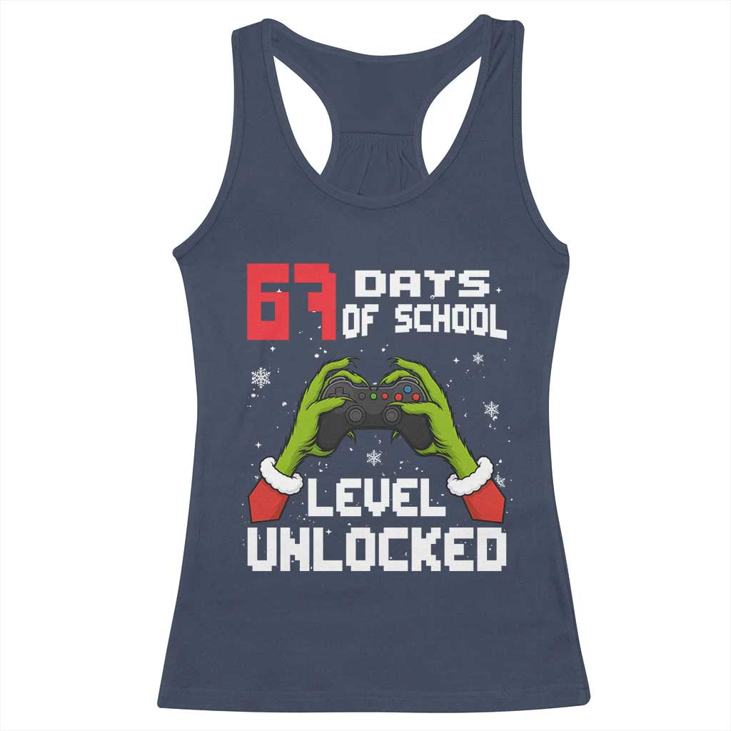 67 Six Seven Christmas Meme Racerback Tank Top Funny Elf Hand Video Game Xmas TS14 Navy Print Your Wear