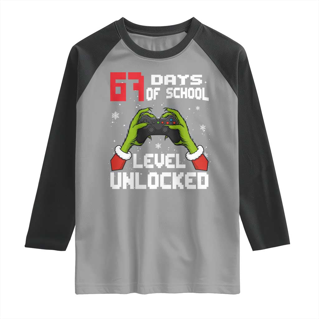 67 Six Seven Christmas Meme Raglan Shirt Funny Elf Hand Video Game Xmas TS14 Sport Gray Black Print Your Wear