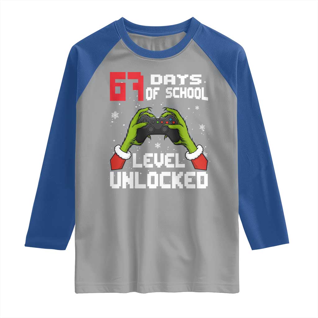 67 Six Seven Christmas Meme Raglan Shirt Funny Elf Hand Video Game Xmas TS14 Sport Gray Royal Print Your Wear