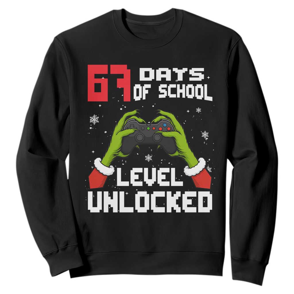 67 Six Seven Christmas Meme Sweatshirt Funny Elf Hand Video Game Xmas TS14 Black Print Your Wear