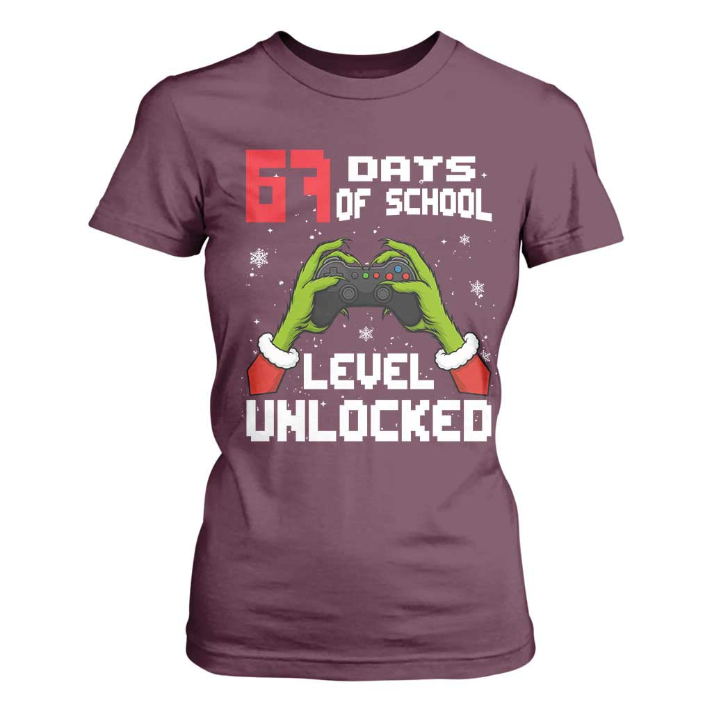 67 Six Seven Christmas Meme T Shirt For Women Funny Elf Hand Video Game Xmas TS14 Maroon Print Your Wear