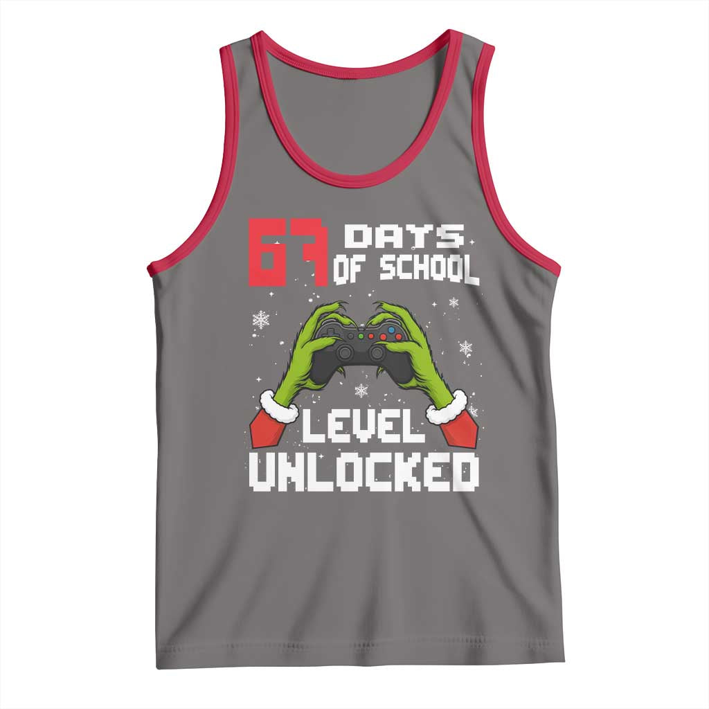 67 Six Seven Christmas Meme Tank Top Funny Elf Hand Video Game Xmas TS14 Deep Heather Red Print Your Wear