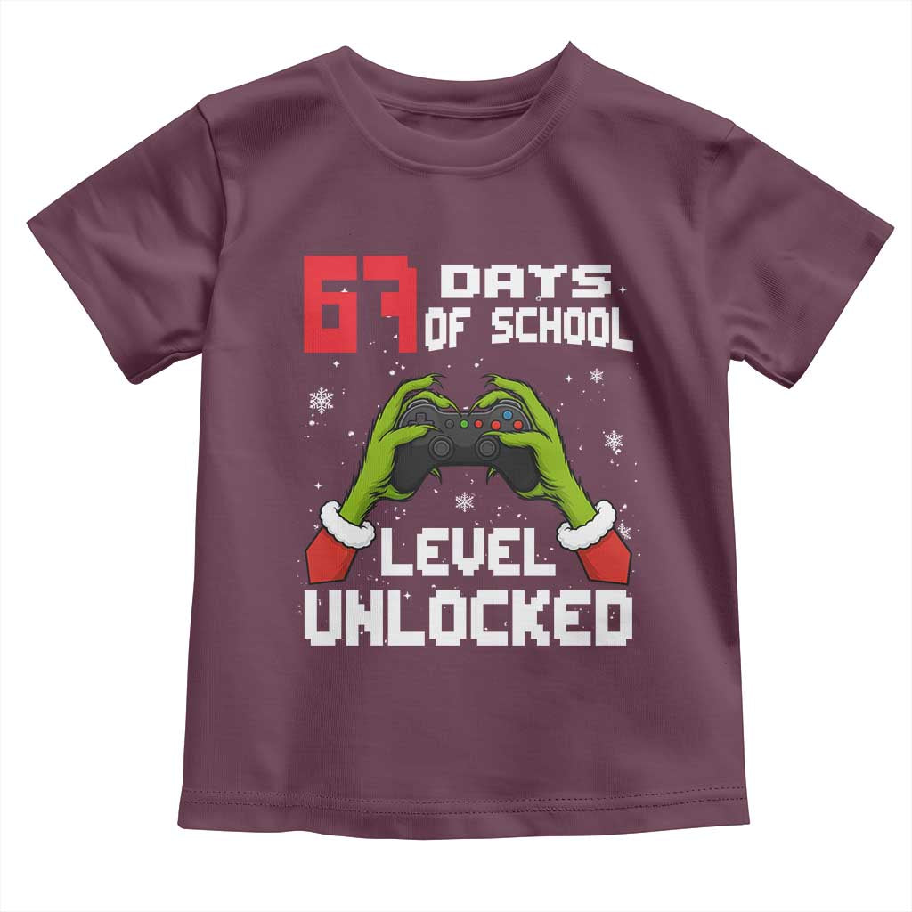 67 Six Seven Christmas Meme Toddler T Shirt Funny Elf Hand Video Game Xmas TS14 Maroon Print Your Wear