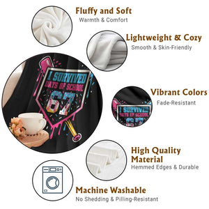 I Survived 67 Days Of School Baseball Ice Cream Throw Blanket Funny Christmas Six Seven Meme TS14 Print Your Wear