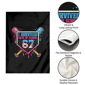 I Survived 67 Days Of School Baseball Ice Cream Garden Flag Funny Christmas Six Seven Meme TS14 Print Your Wear