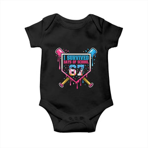 I Survived 67 Days Of School Baseball Ice Cream Baby Onesie Funny Christmas Six Seven Meme TS14 Black Print Your Wear