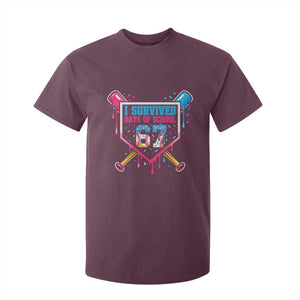 I Survived 67 Days Of School Baseball Ice Cream T Shirt For Kid Funny Christmas Six Seven Meme TS14 Maroon Print Your Wear
