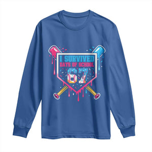 I Survived 67 Days Of School Baseball Ice Cream Long Sleeve Shirt Funny Christmas Six Seven Meme TS14 Royal Blue Print Your Wear