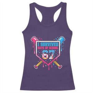I Survived 67 Days Of School Baseball Ice Cream Racerback Tank Top Funny Christmas Six Seven Meme TS14 Purple Print Your Wear